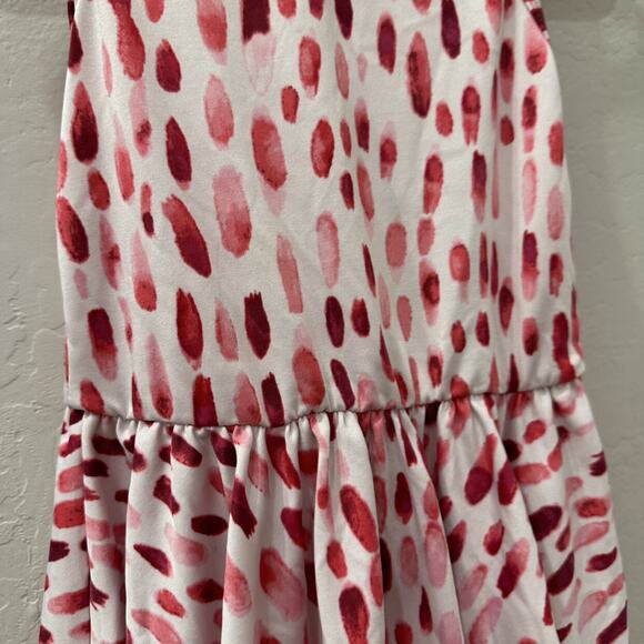 Dot Dot Smile Red & Pink Watercolor Paintbrush Strokes Tank Dress - Picture 3 of 6